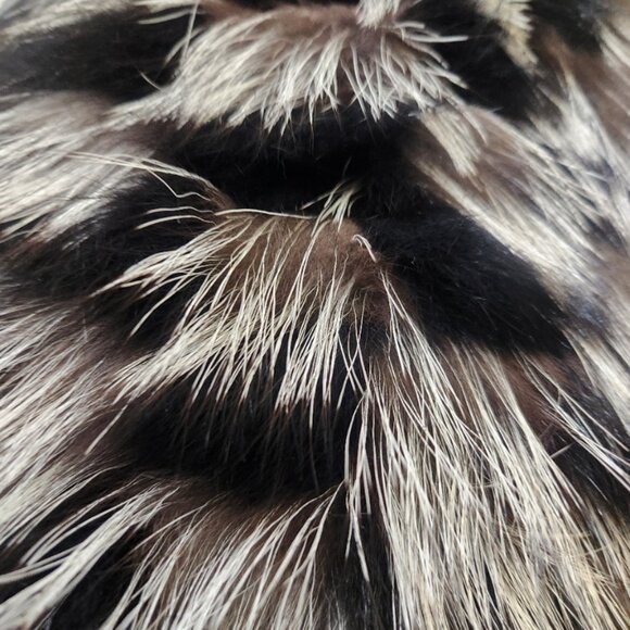 💥SHOWSTOPPER!💥VTG 100% Cashmere, Leather & Tipped Silver Fox Fur Coat in Black - Picture 9 of 14